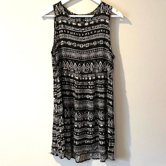 Forever 21 slip dress geometric shapes black - Picture 1 of 3